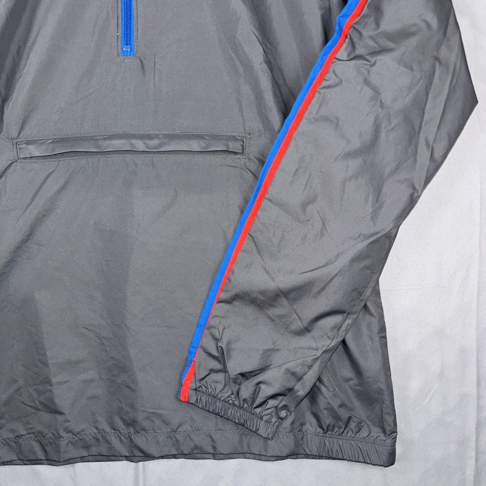 Nike Jacket Mens Medium Gray 1/2 Zip Pullover Windbreaker Stripe Sleeve