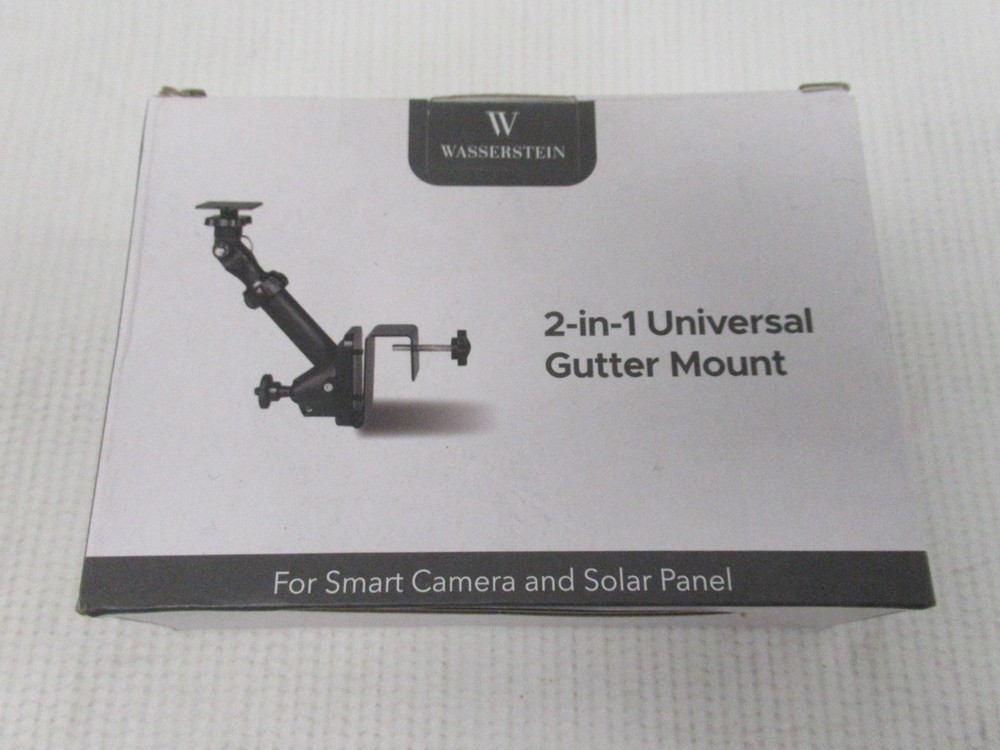 Wasserstein 2-in-1 Universal Gutter Mount for Smart Camera & Solar Panel -Black
