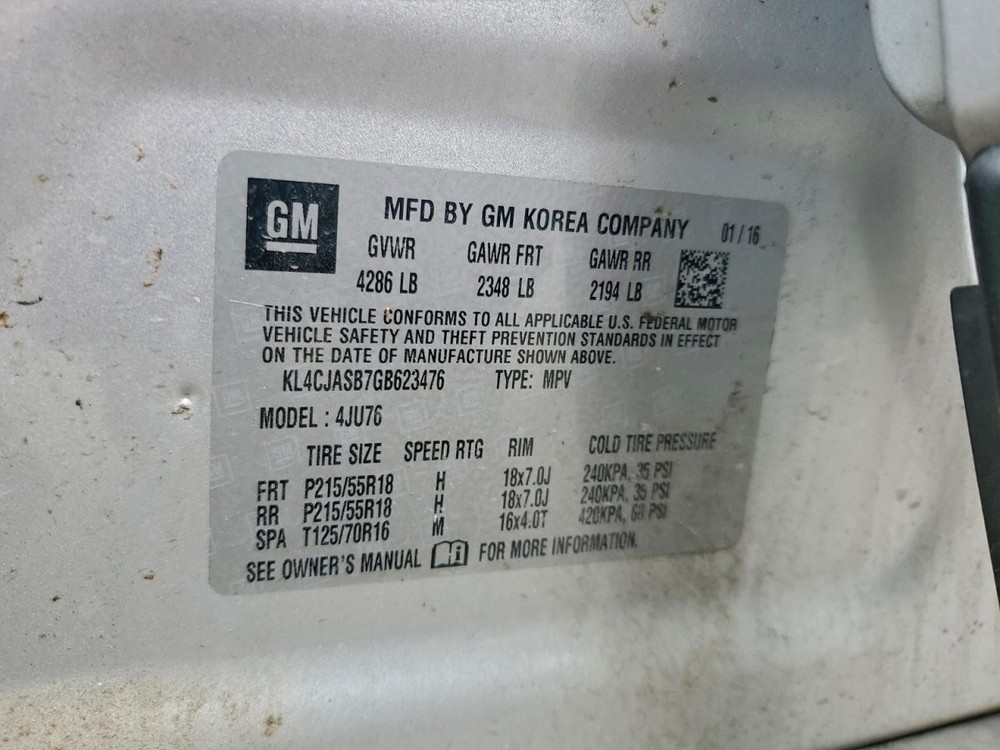 Used Deck Lid fits: 2016 Buick Encore Grade A
