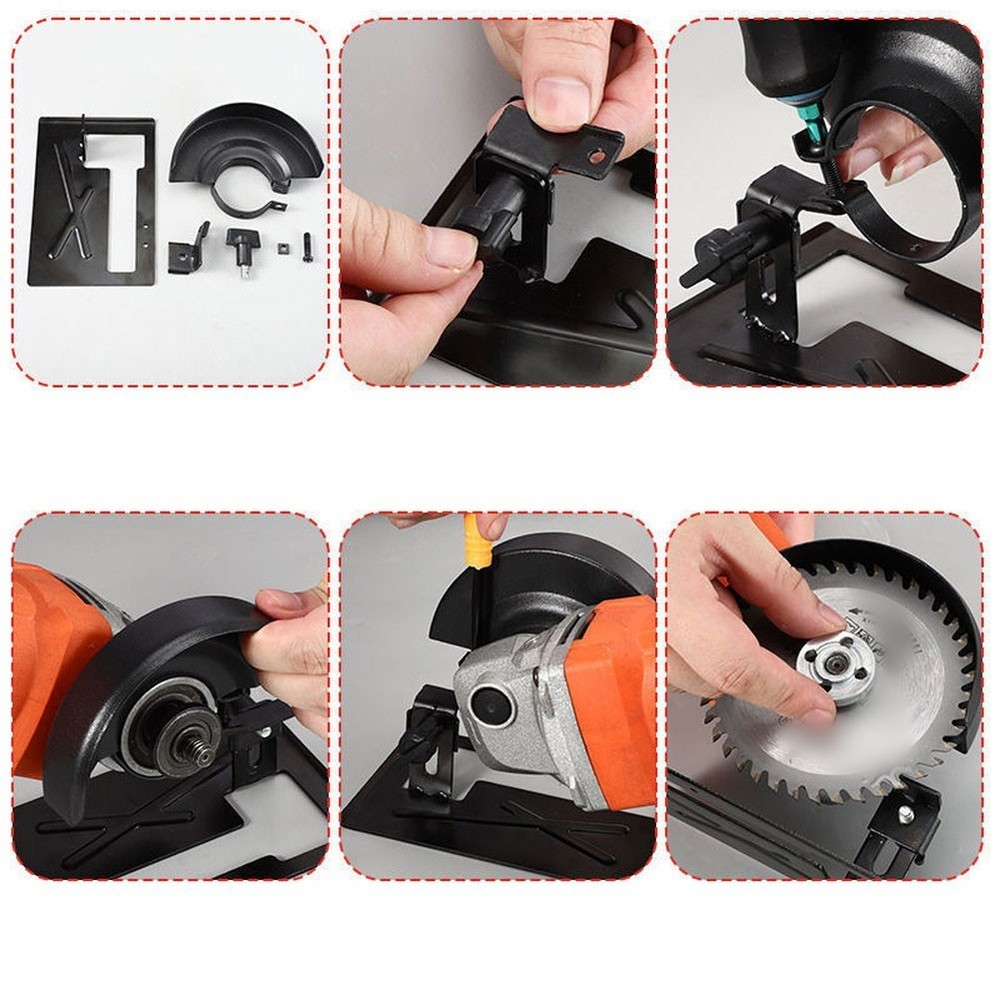 2pcs Adjustable Angle Grinder Stand Set with Cutting Bracket and Thick Guard