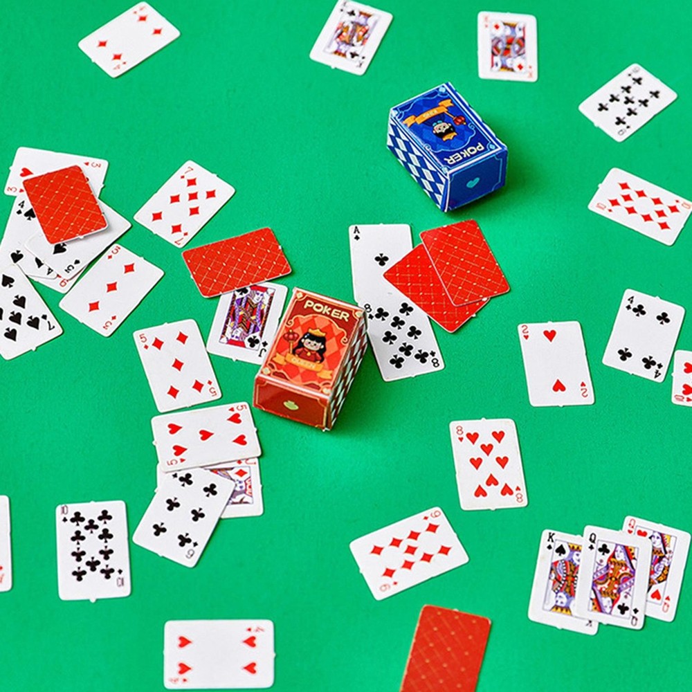 Playing Cards Finger-Sized Desk Board Game 54 Sheets Interactive Play