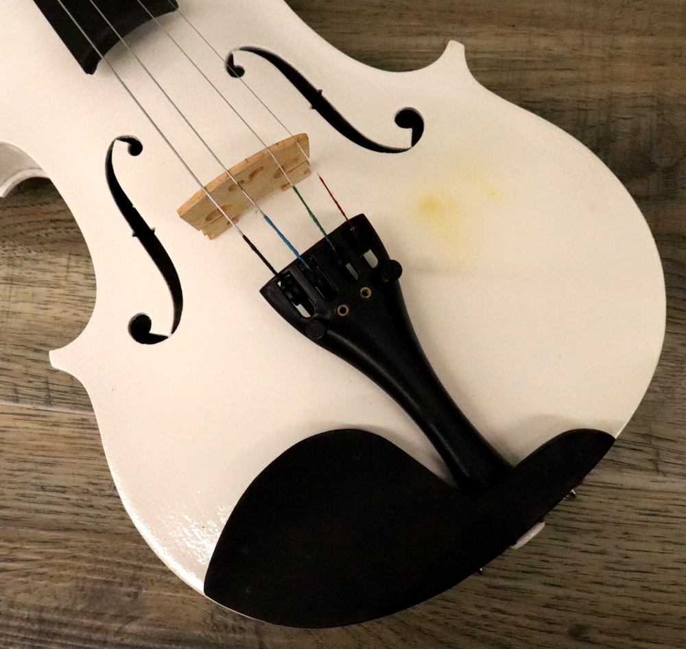 White Solid Wood Violin Package 4/4 Full Size w/ Case & Bow