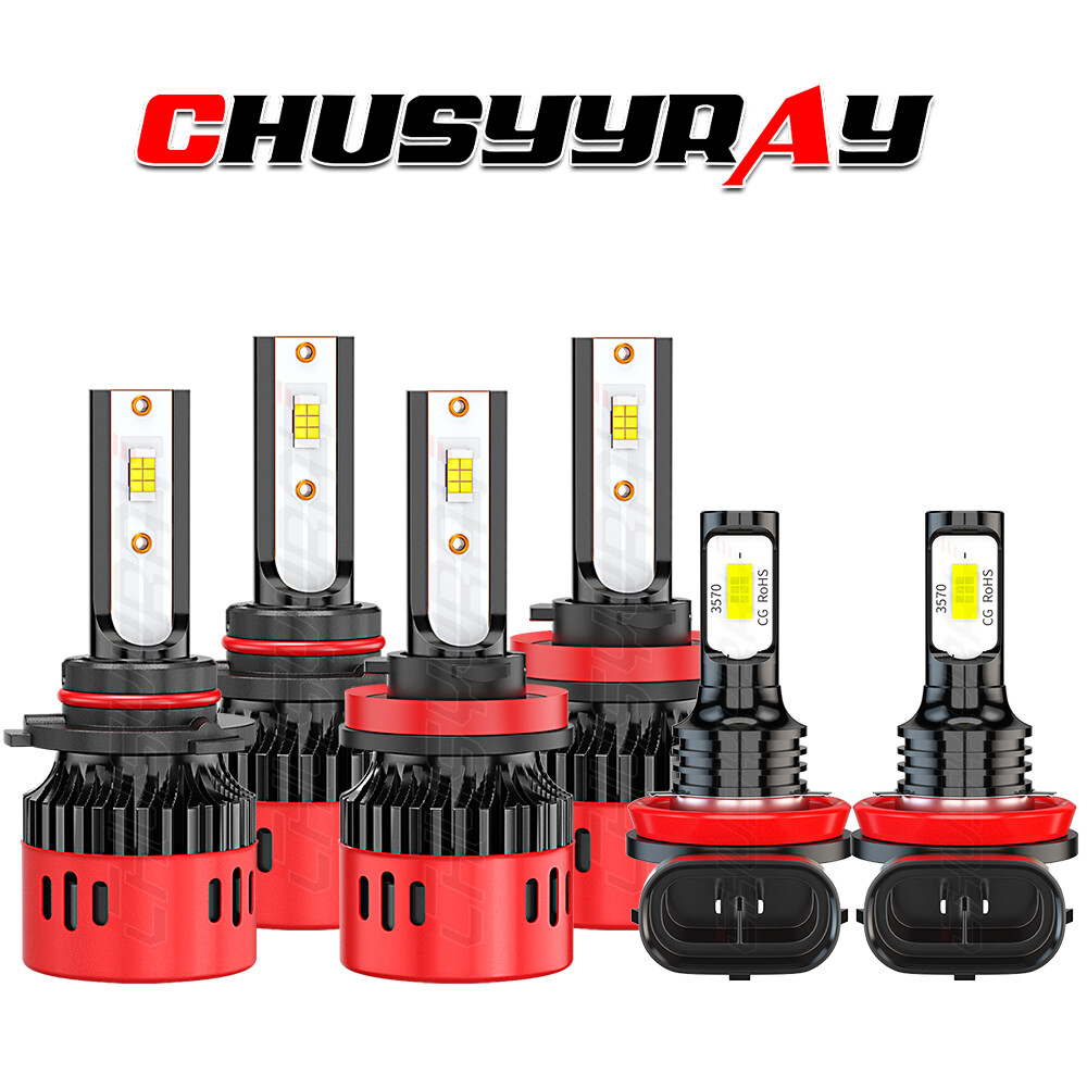 Para For Nissan Rogue 2008-2013 LED Faro delantero alto y bajo + luz antiniebla