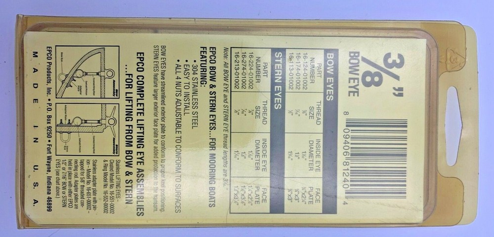 Epco Stainless Steel Bow Eye