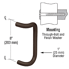CRL M174810B 8" Oil Rubbed Bronze Solid Offset Pull Handle