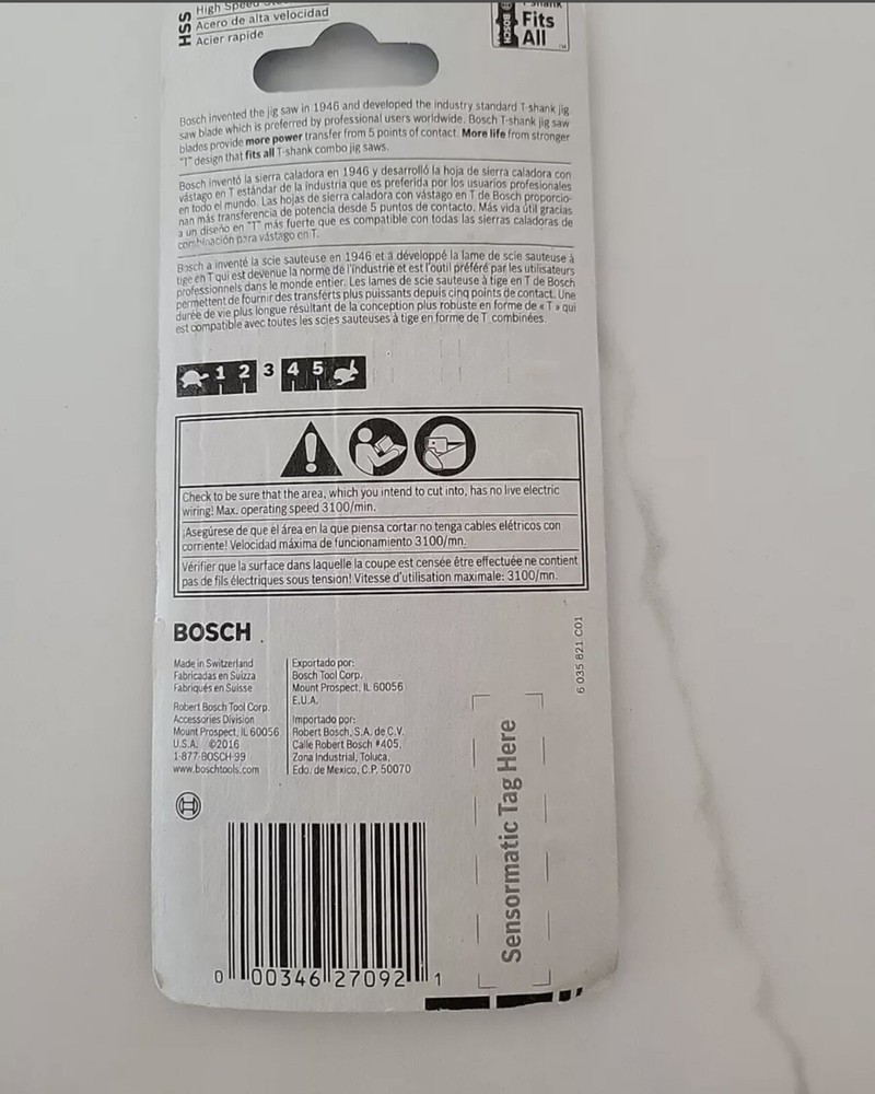 Bosch 4in T-Shank Jigsaw Blades Basic For Metal (5) Pack