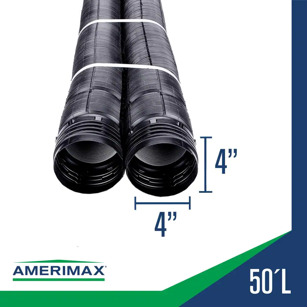 FLEX Drain 4 In. X 50 Ft. Copolymer Perforated Drain Pipe