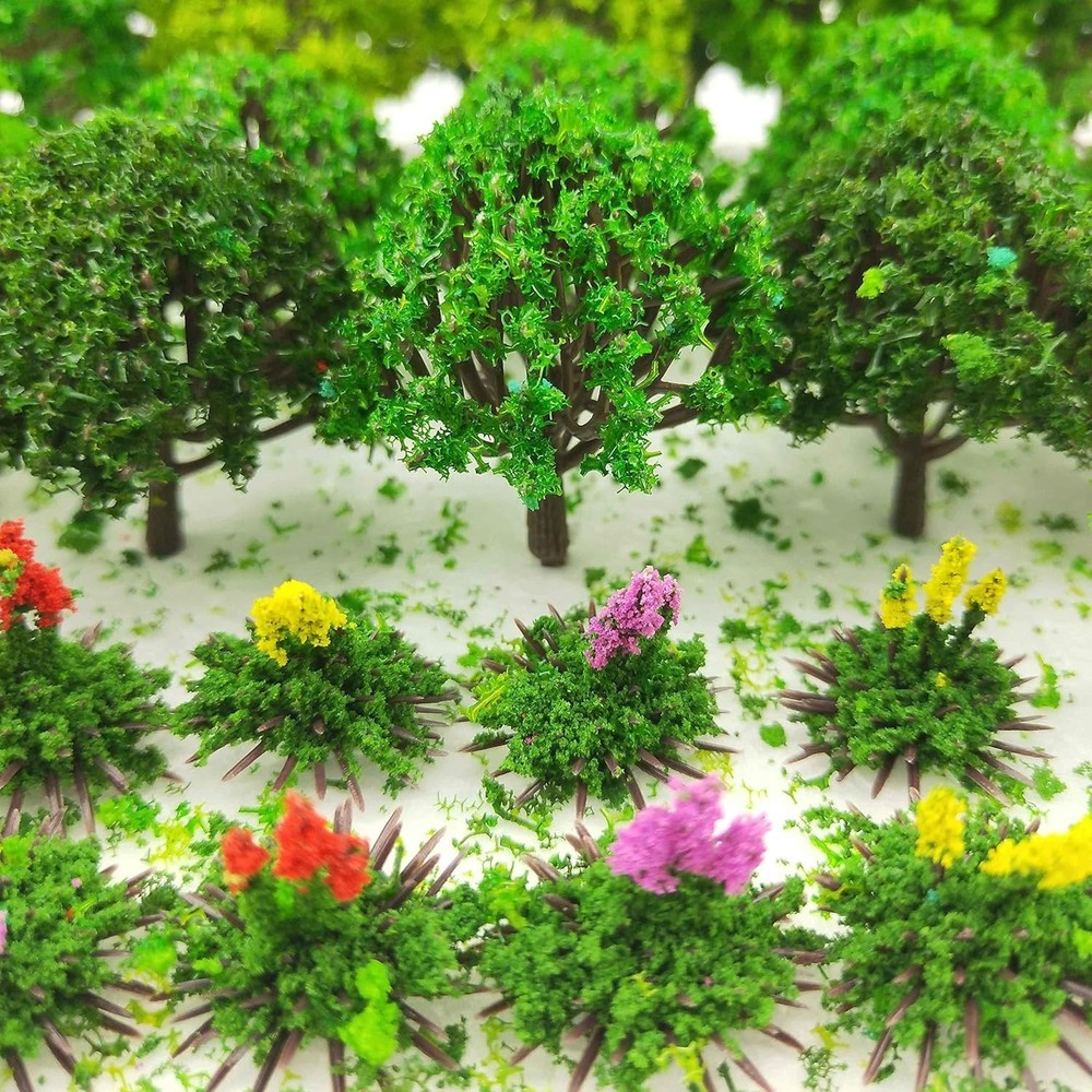 32 or 60 Pc Model Trees 1.36-6 inch Mixed Model Tree Train Scenery Architecture