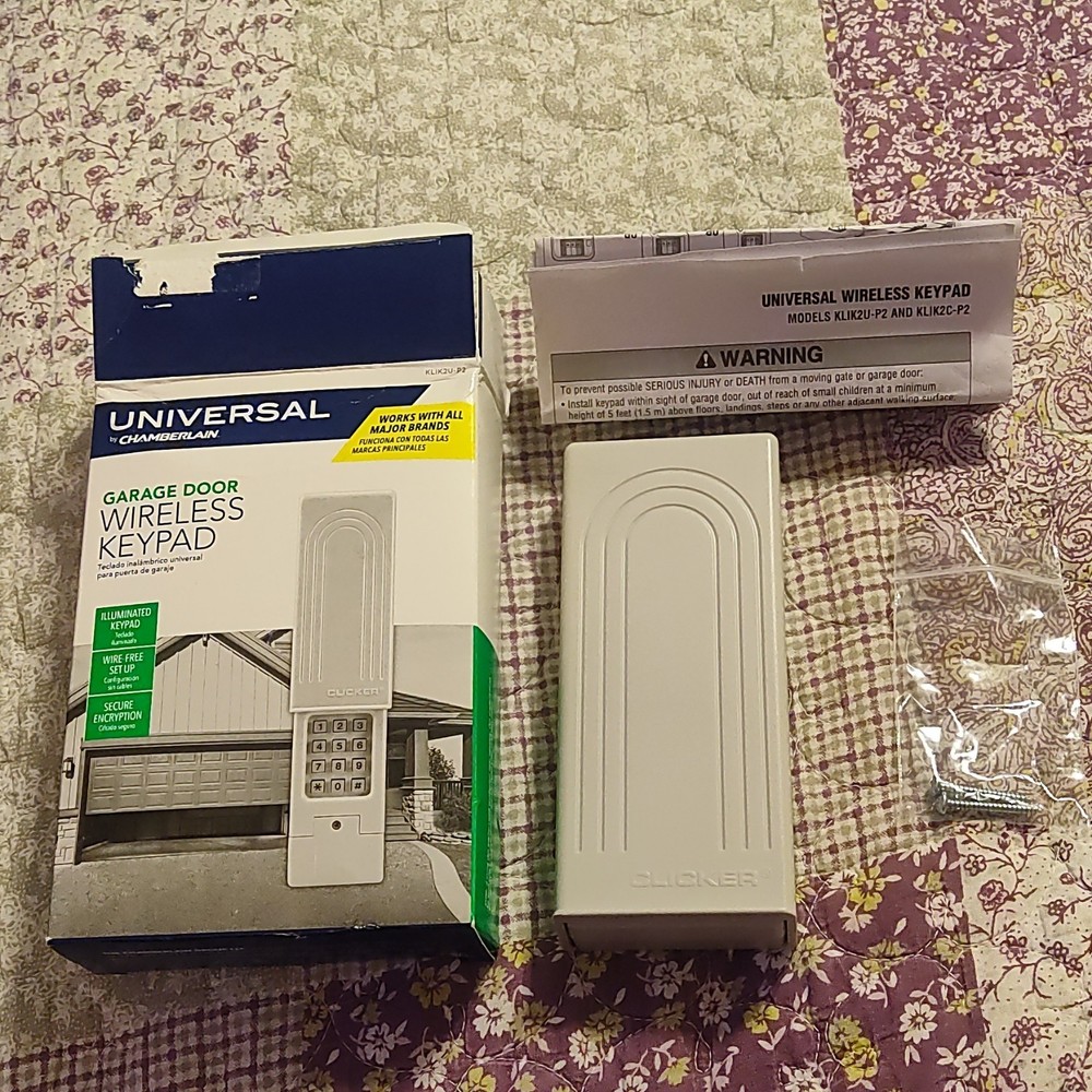 Chamberlain Universal Wireless Keypad KLIK2U-P2 Keyless Entry Battery-Powered