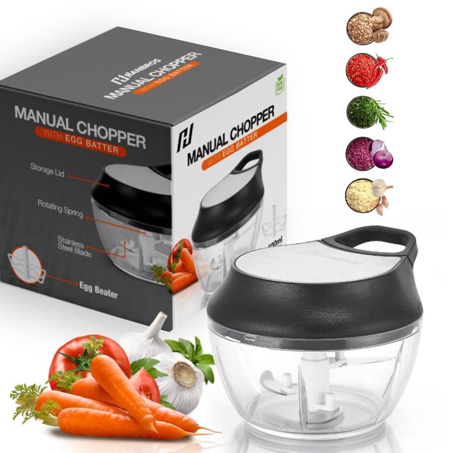 Manual Food Processor Vegetable Chopper, Portable Hand Pull String Garlic Min...