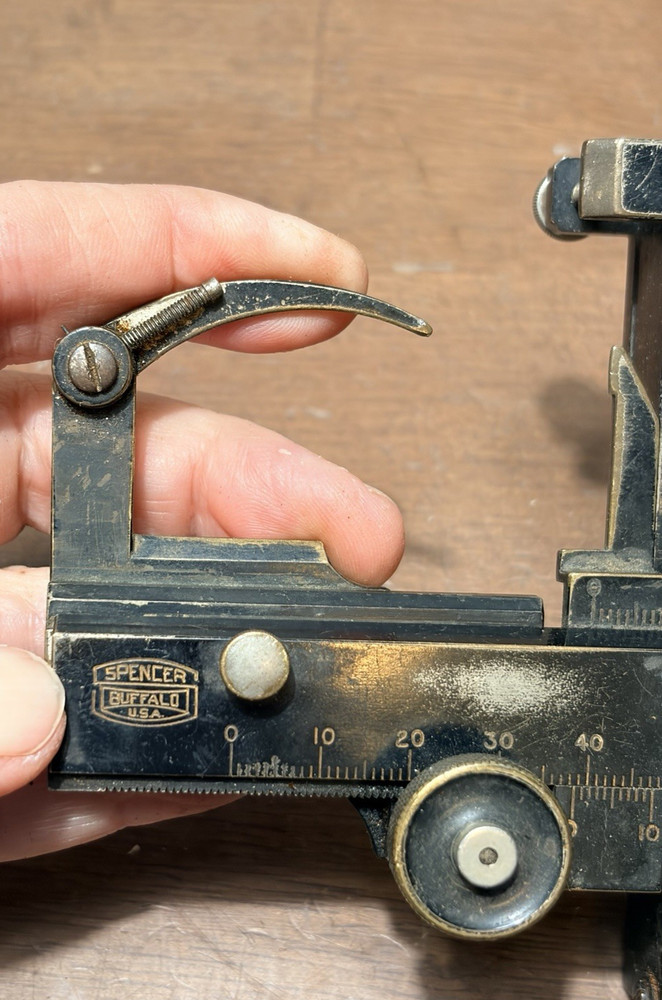 Vtg Spencer Mechanical Stage Microscope Caliper Accessory for Laboratory
