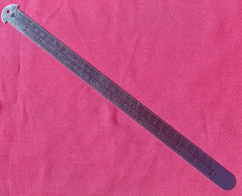 GAEBEL 612-12 Printers Ruler USA Agate