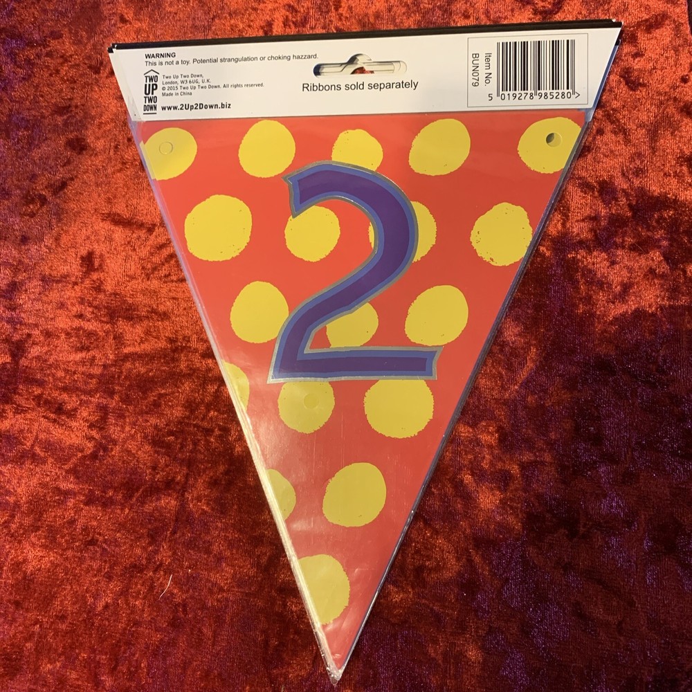 Make Any Message Or Name Personalised Bunting Multicoloured Number 2