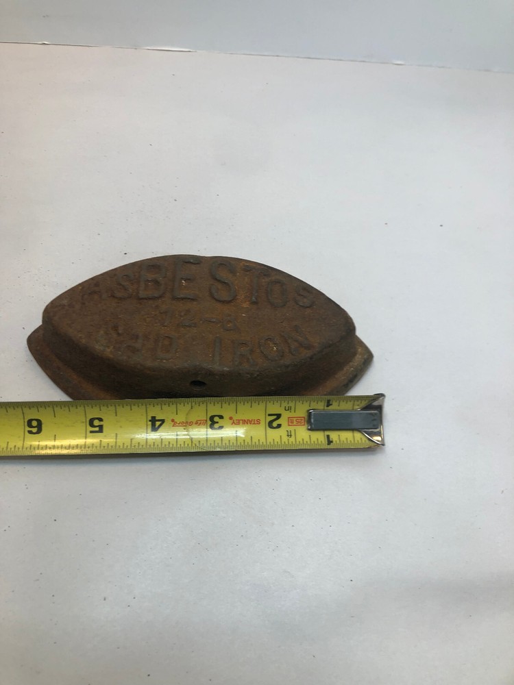 Antique Primitive Vintage Cast Iron Asbestos Sad Iron No Handle Decor