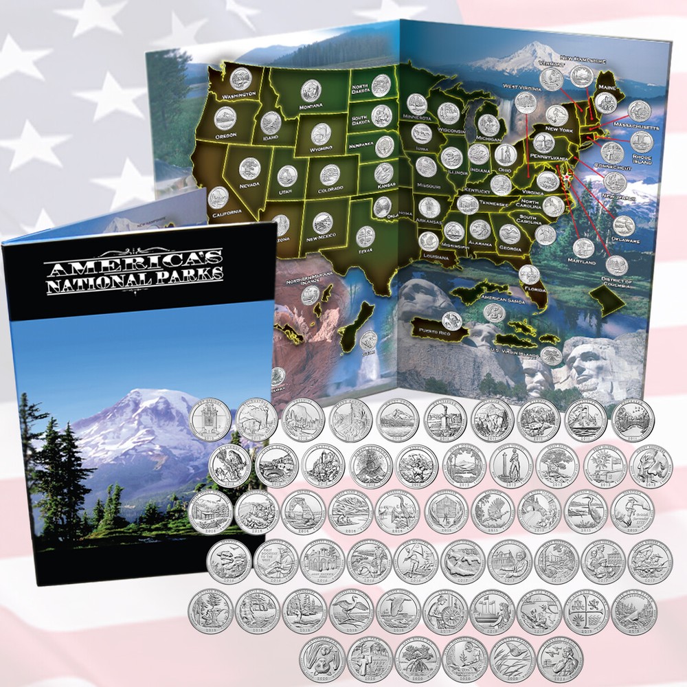 National Park Quarters with Folder Complete Set (2010-2021) - Assembled