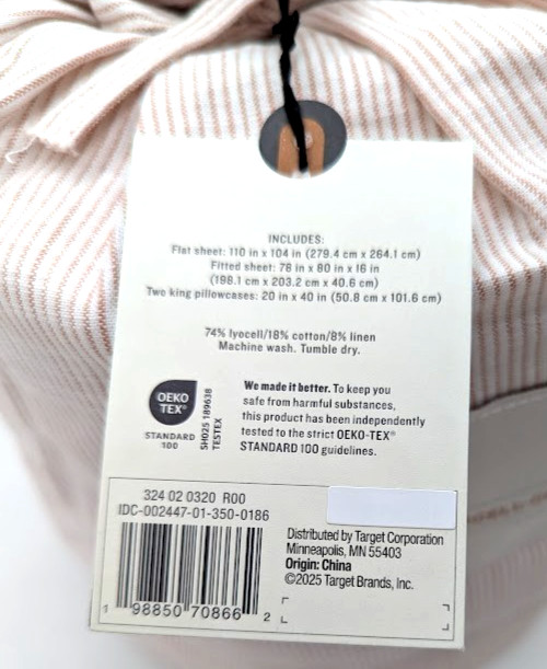 *NEW* 4pc Micro Stripe Sheet Set - Hearth & Hand™ with Magnolia - KING