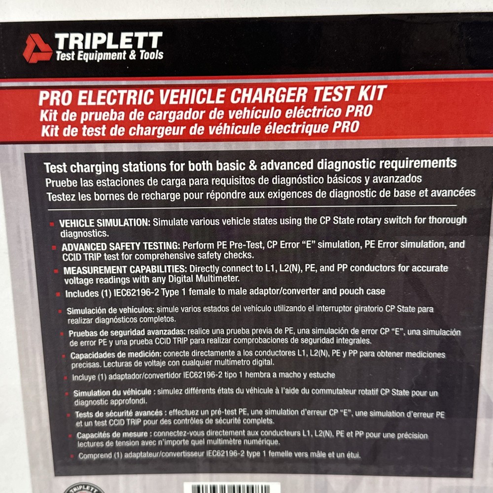 Triplett TEV500 Pro Electric Vehicle Charger Test Kit Basic/Advanced Diagnostic