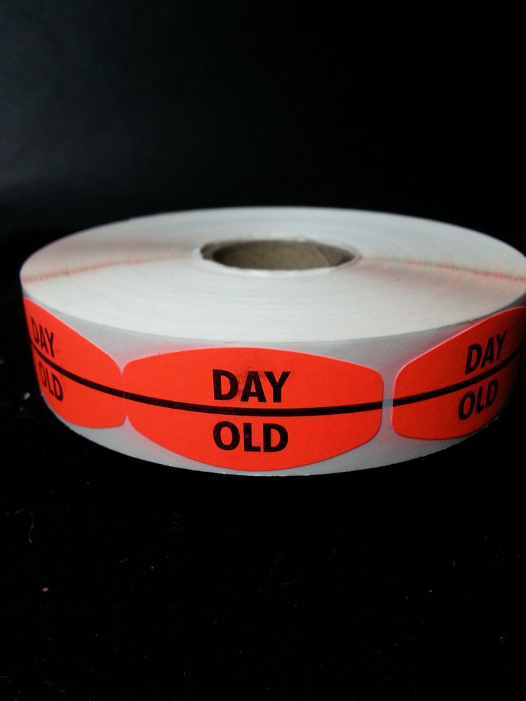 1000 each per roll DAY OLD MERCHANDISE LABELS STICKERS