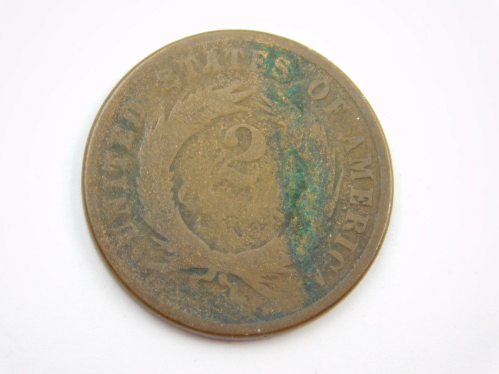 1871 US TWO ( 2 ) Cent Piece Coin Good (814)