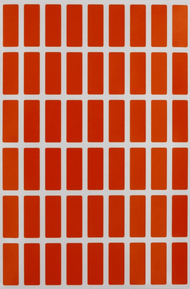 Rectangle Orange Colored Label in Various Sizes (1" x 3/8" - 4" x 2") 15 Sheets