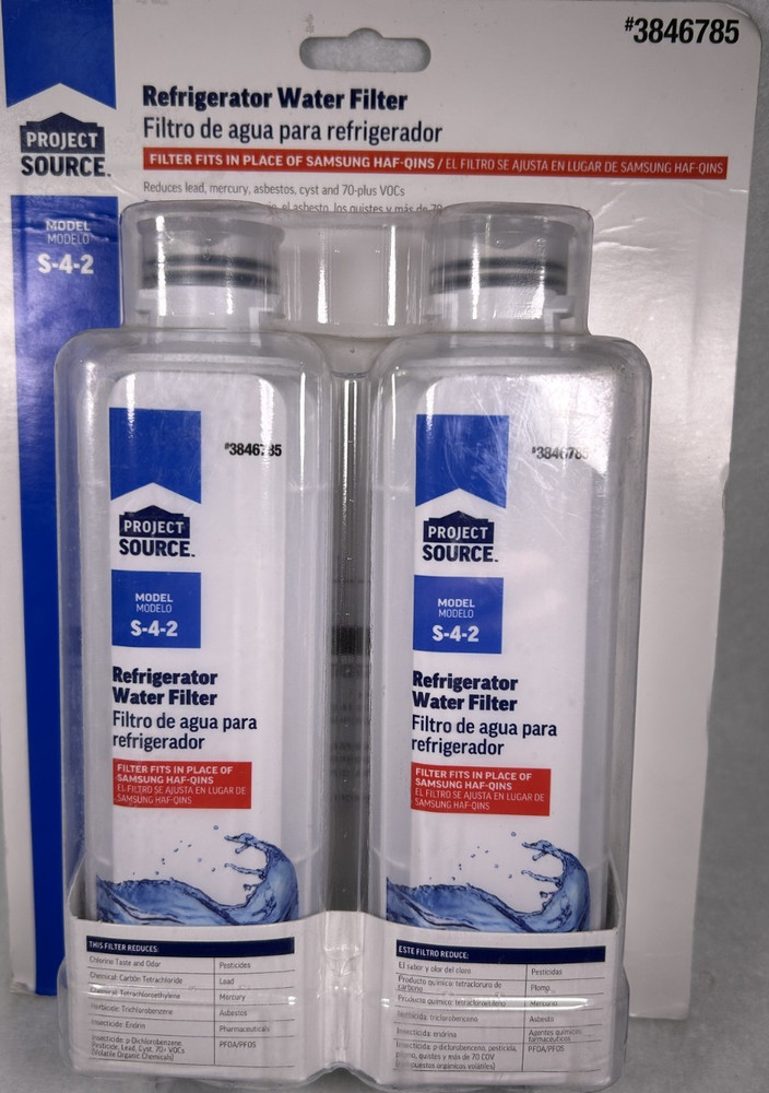 NEW  Project Source Samsung HAF-QINS 3846785 Refrigerator Water Filter 2 Pack