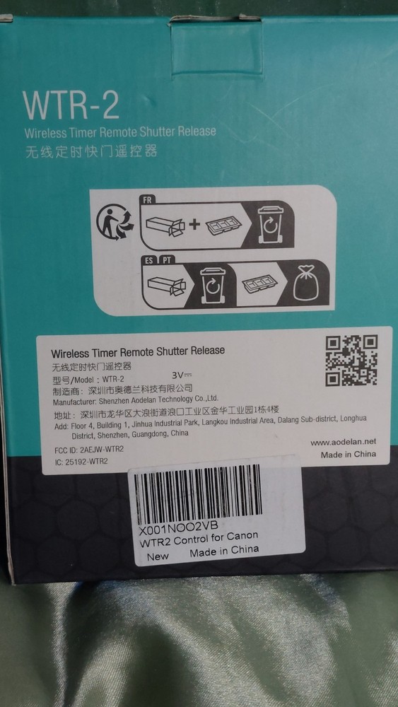 AODELAN WTR-2 Wireless Camera Shutter Release Timer Remote Control