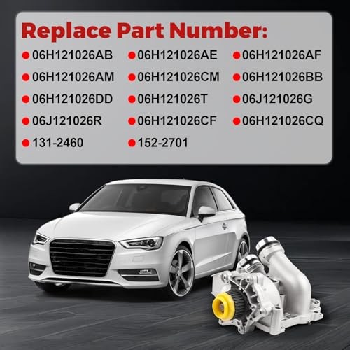 Aluminum Compatible with A3 A4 A5 A6 Q3 Q5 TT Passat Jetta Golf GTI Water Pump