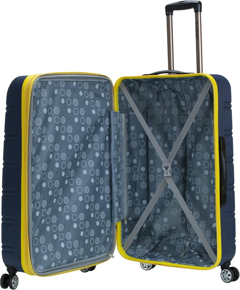 Melbourne Hardside Expandable Spinner Wheel Luggage Navy Checked Large 28