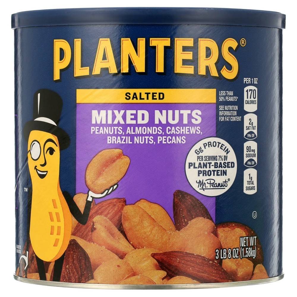 PLANTERS Mixed Nuts 56oz Salted Party Snacks Plant Based Protein Bulk