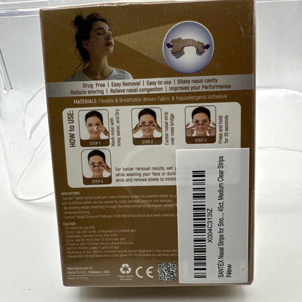 Santex Clear Nasal Strips Extra Strength 45ct Medium