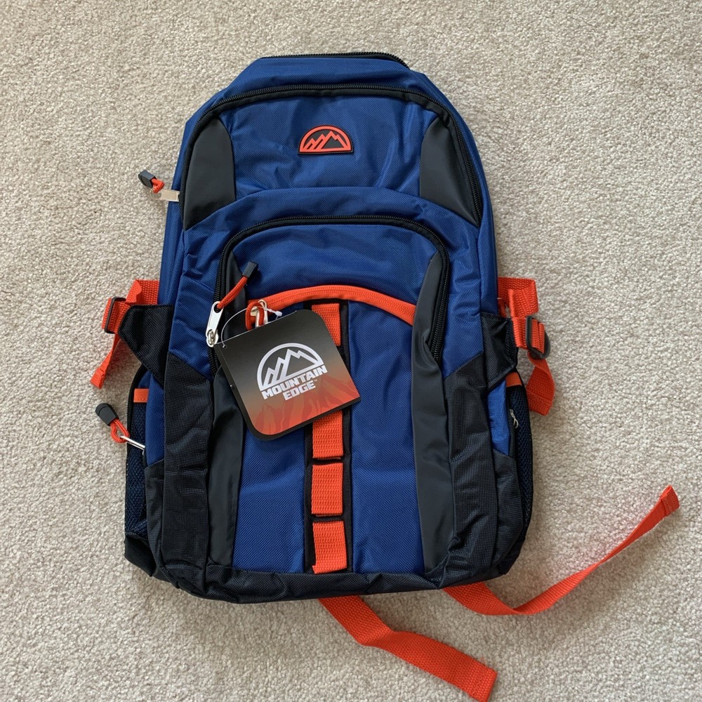 Mountain Edge 19” Padded backpack NWT Blue/Black/Orange