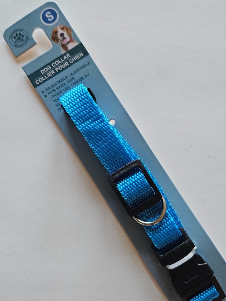 Blue Polyester Dog Collar - Size: Small / 10" - 16" / Adjustable