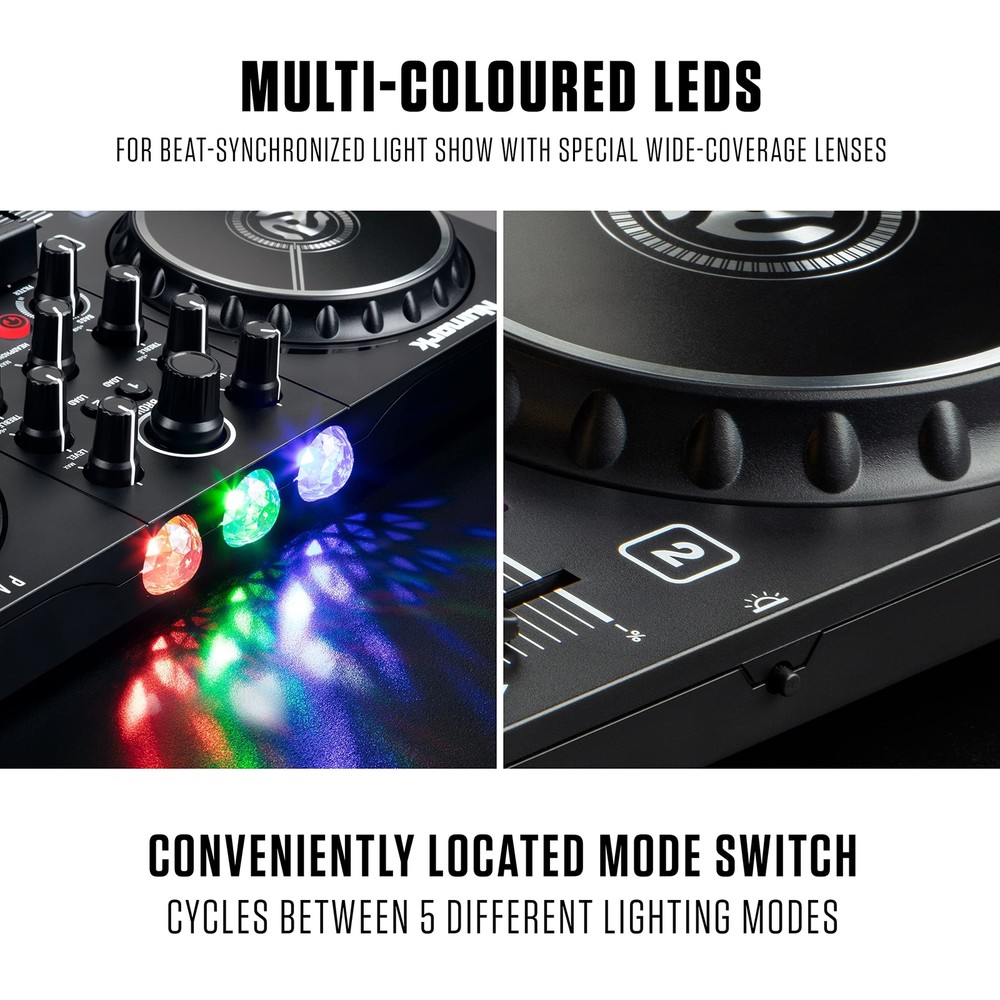 DJ Controller Bundle - USB DJ Set with Party Lights, 2 Decks, DJ Mixer, Audio...