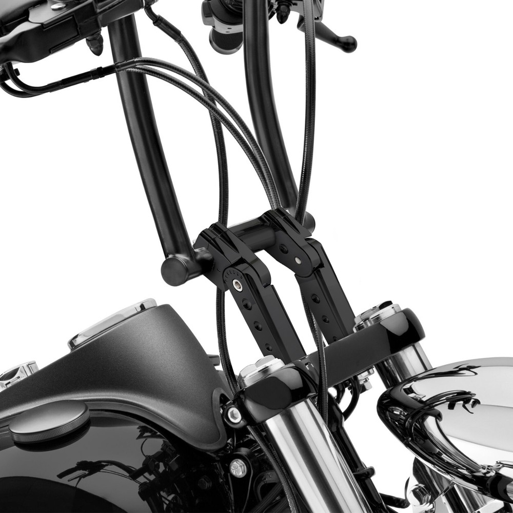 Rise 6" Black Pullback Handlebar Clamp Riser For Harley Road King Softail Dyna