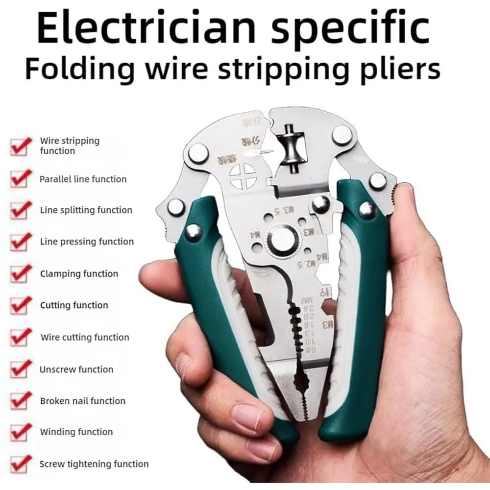 Foldable Wire Strippers Wire Stripping Tool Electrical Pliers Electrician Tool