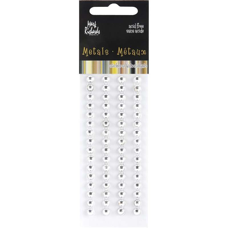Raised Metal Dots 5mm Round 64/Pkg Silver