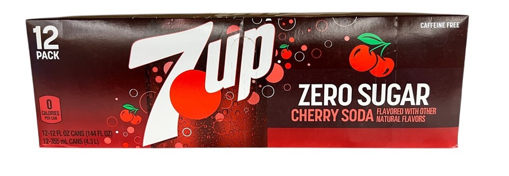 7 Up Zero Sugar Cherry Flavored Soda 12 pack