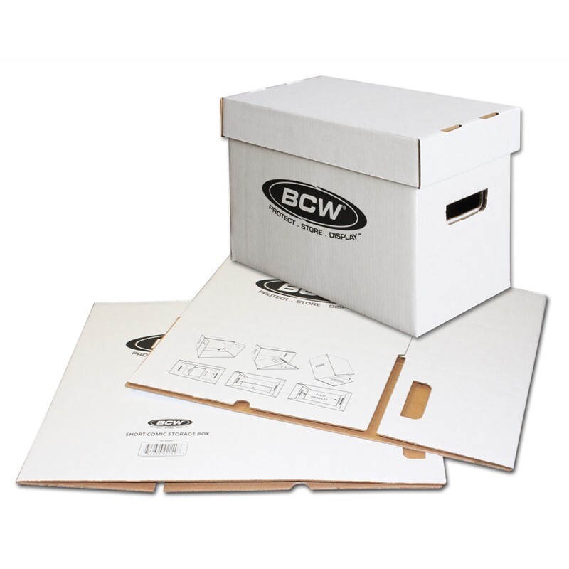5 BCW Short Comic Book Storage Boxes Holds 150 175 Stackable Archival Cardboard