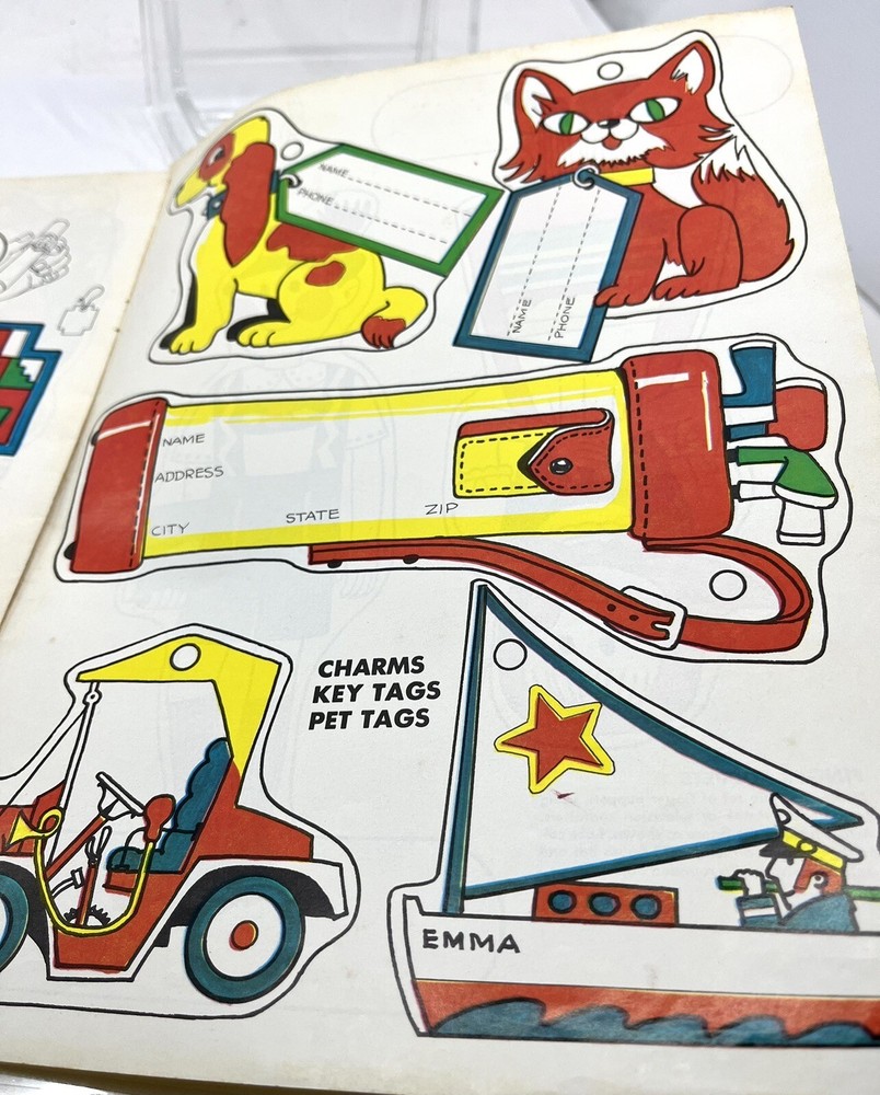 Vtg 1974 SHRINKY DINKS Refill Kit ONLY 5 Plastic SHEETS Left-Pattern Ideas Book