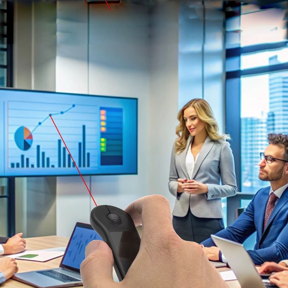 Rechargeable Wireless Presenter Mouse For Effortless Presentations QMVA