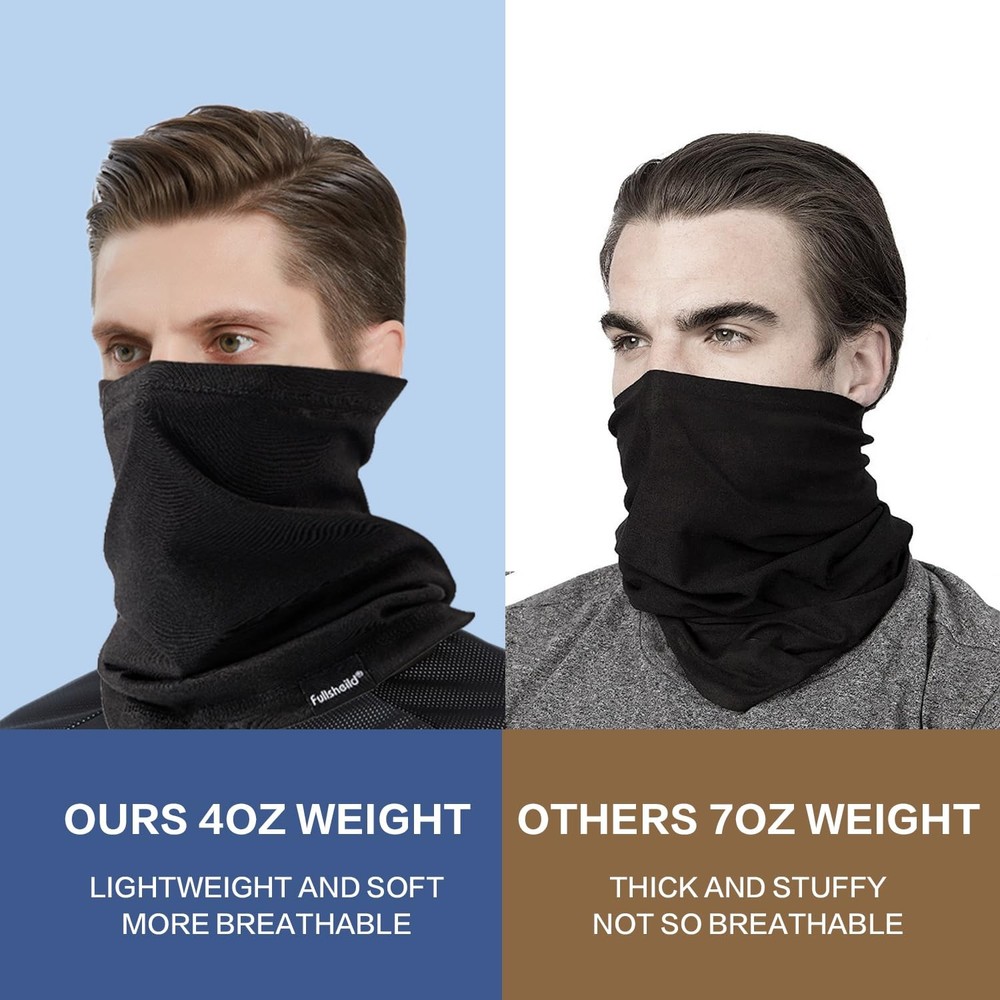 Fullsheild FR Flame Resistant Face Mask for Summer 4oz One Size, Black-2pack