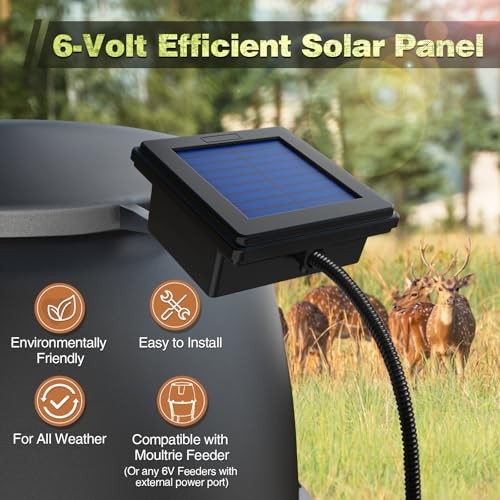 6V Deer Feeder Solar Panel, Efficient Solar Panel Charger 6V Solar Panel Black