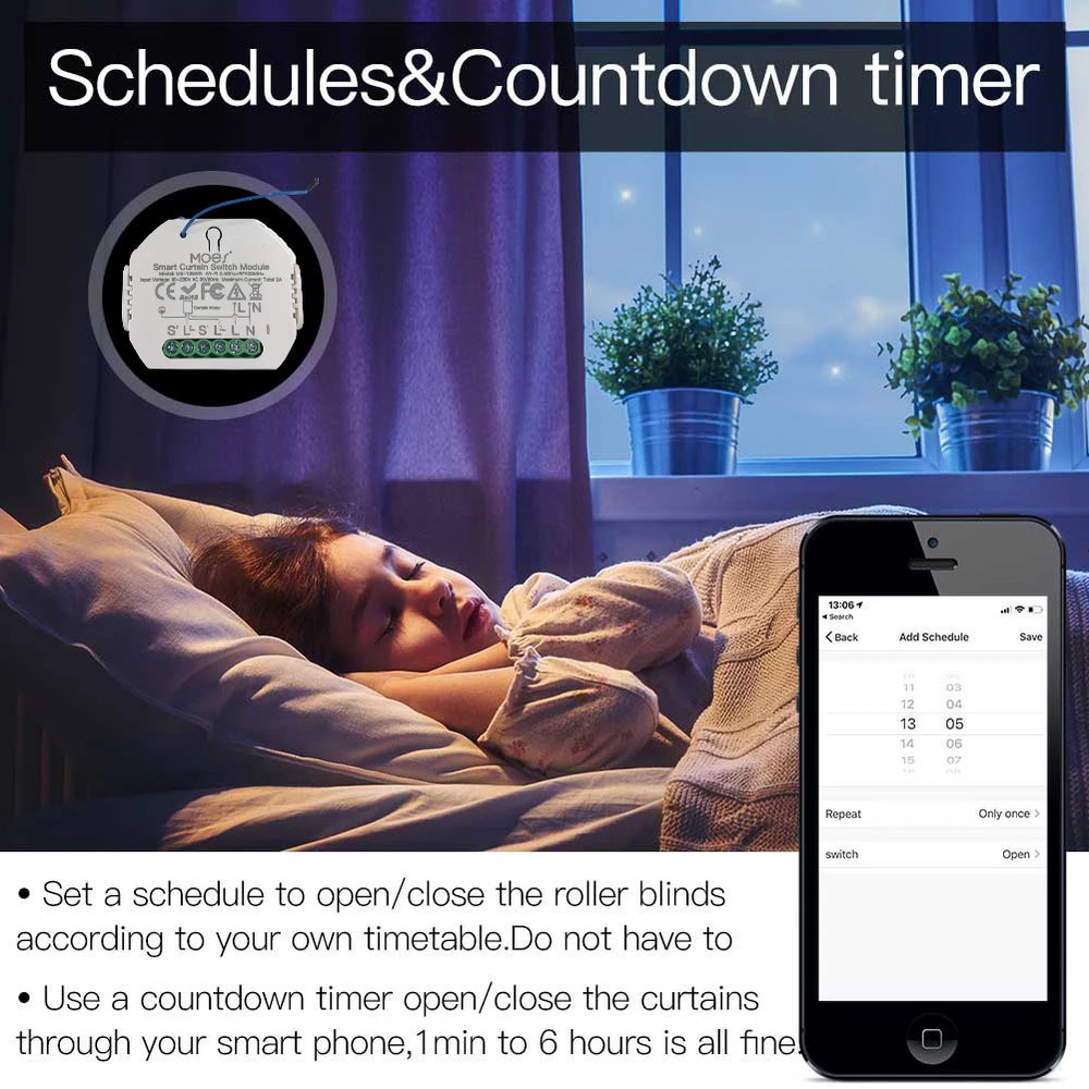 WiFi Smart Curtain Switch Graffiti APP Control RF Radio Frequency Remote Control