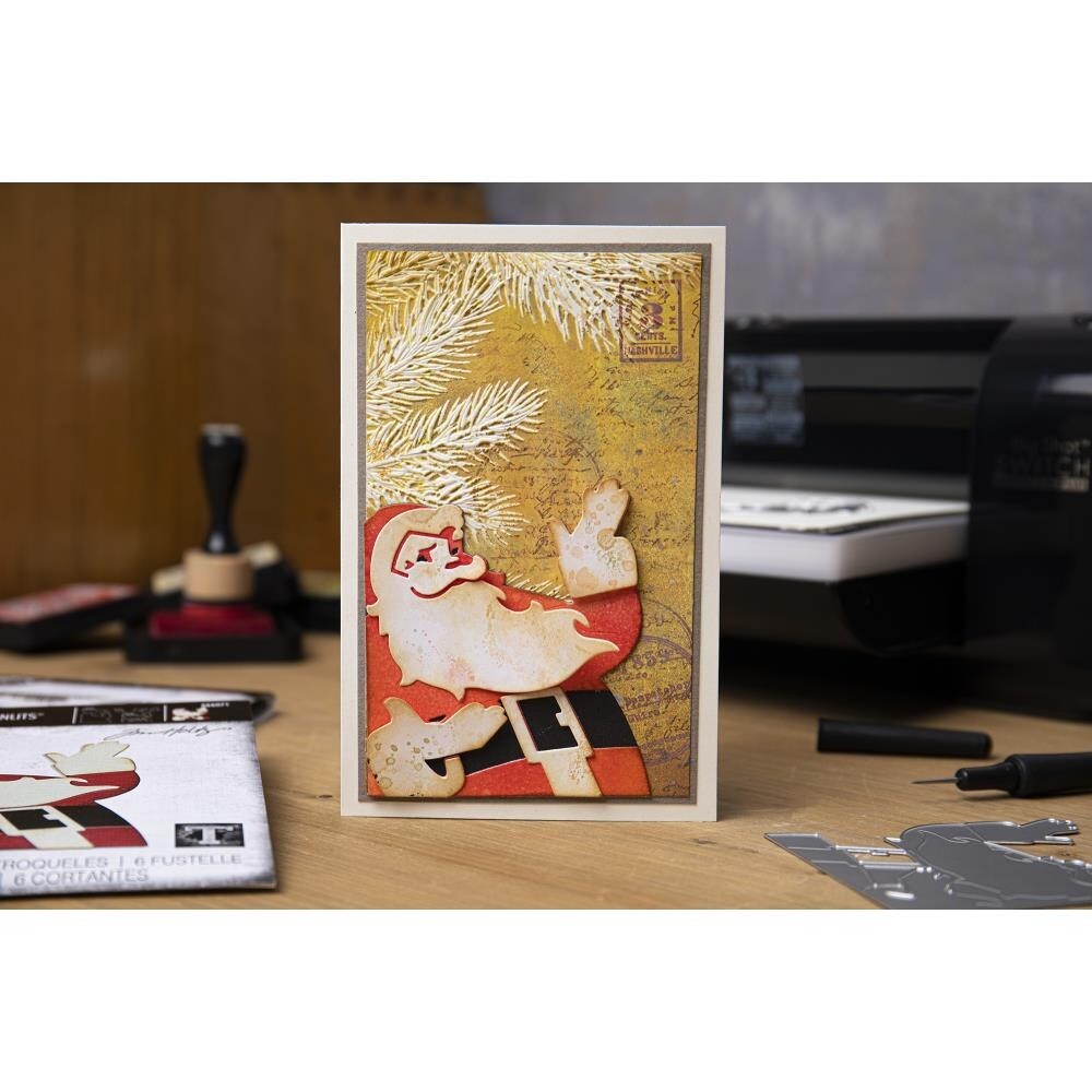Tim Holtz "RETRO SANTA" Sizzix Thinlits Cutting Dies Holiday 2022 MSRP $29
