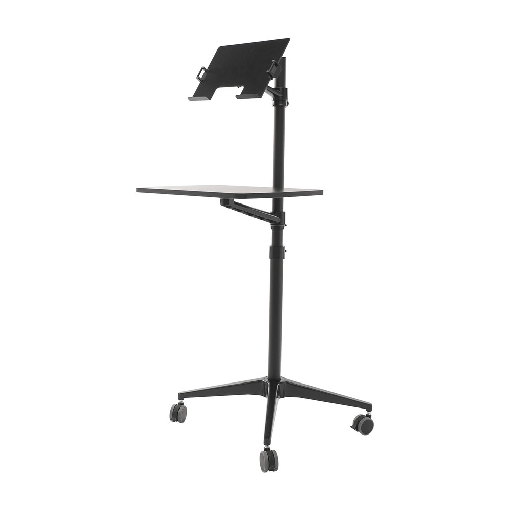 Portable Rolling Laptop Floor Standing Table Mobile Workstation Adjustable Hight