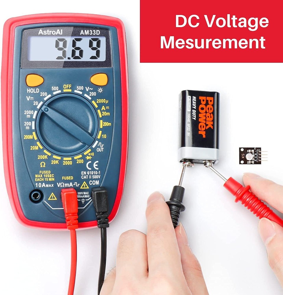 Multimeter Tester 2000 Counts Digital Multimeter w/ DC AC Voltmeter Ohm Volt Amp