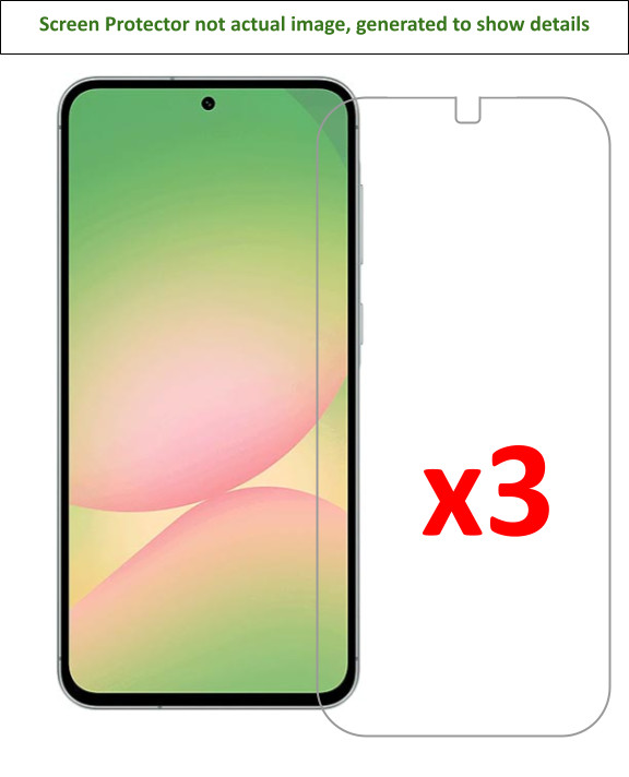 3x Samsung Galaxy A56 Screen Protector w/ cloth