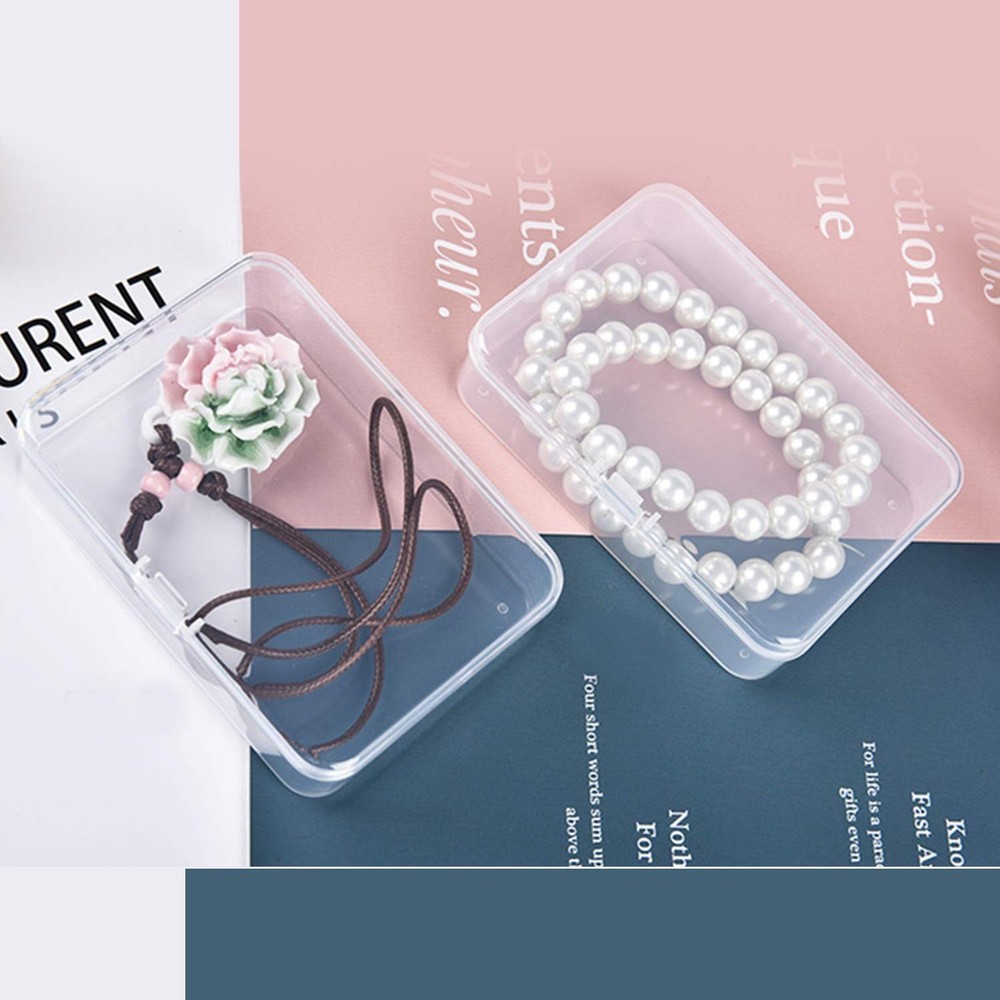 24 Pcs Mixed Sizes Mini Clear Storage Containers - Rectangular, Small Plastic...