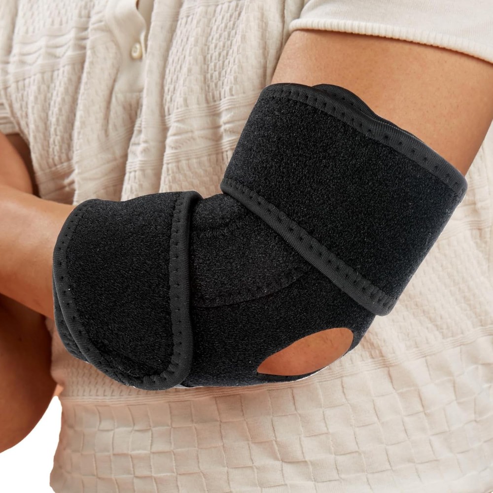 Elbow Compression Sleeve with Removable Strap for Men & Women, Elbow Support Bra