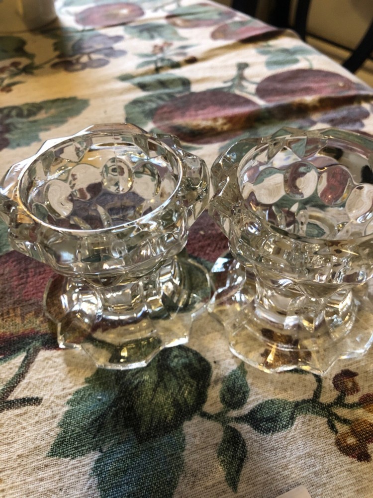 crystal candlesticks pair